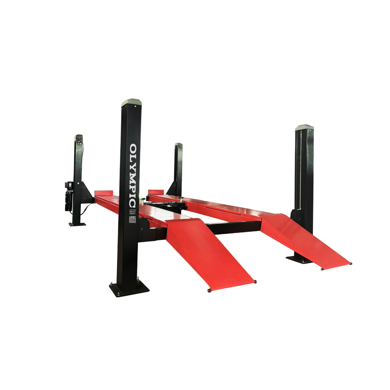 Model: Olympic 4PHDXLA-14 / Alignment Lift / 14,000-lb. Capacity Car & Truck Maintenance / Turntables / Slip Plates / 138″ W X 246″ L 10-Year Warranty / SHIPS FREE!