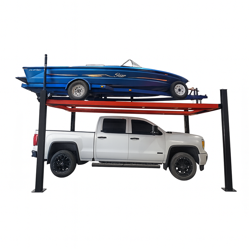 Olympic HDMBL-10 “The Skipper” 10,000 lb Portable Boat & Trailer Lift – Extra-Wide 4-Post Storage Lift with Adjustable Runway