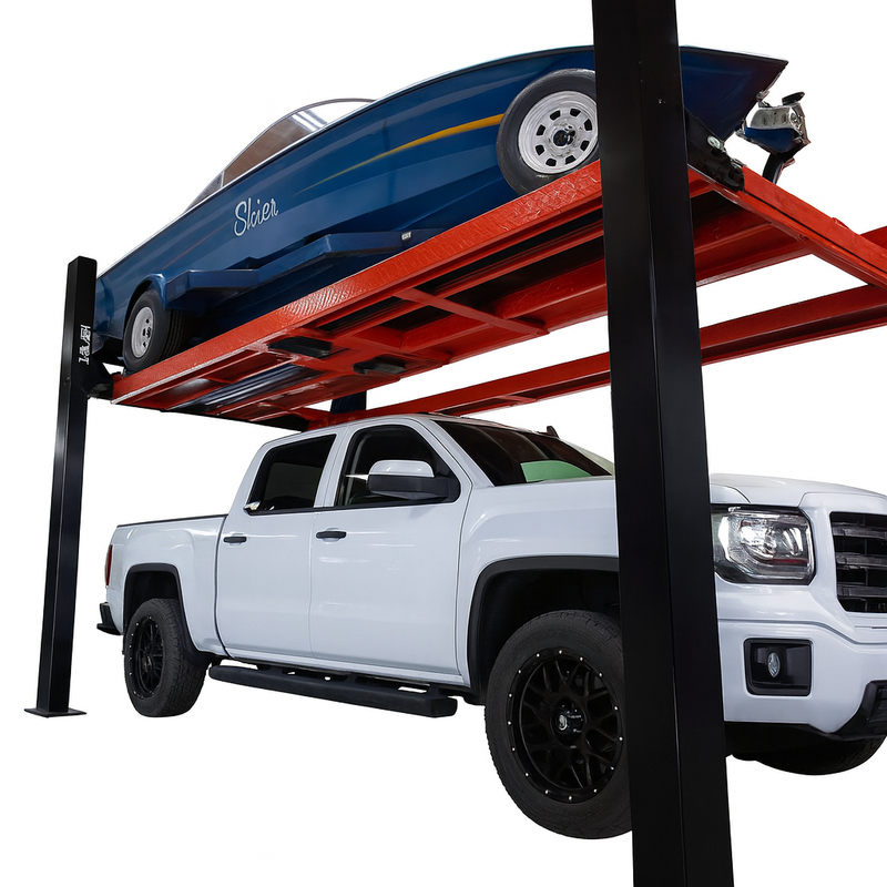 Olympic HDMBL-10 “The Skipper” 10,000 lb Portable Boat & Trailer Lift – Extra-Wide 4-Post Storage Lift with Adjustable Runway