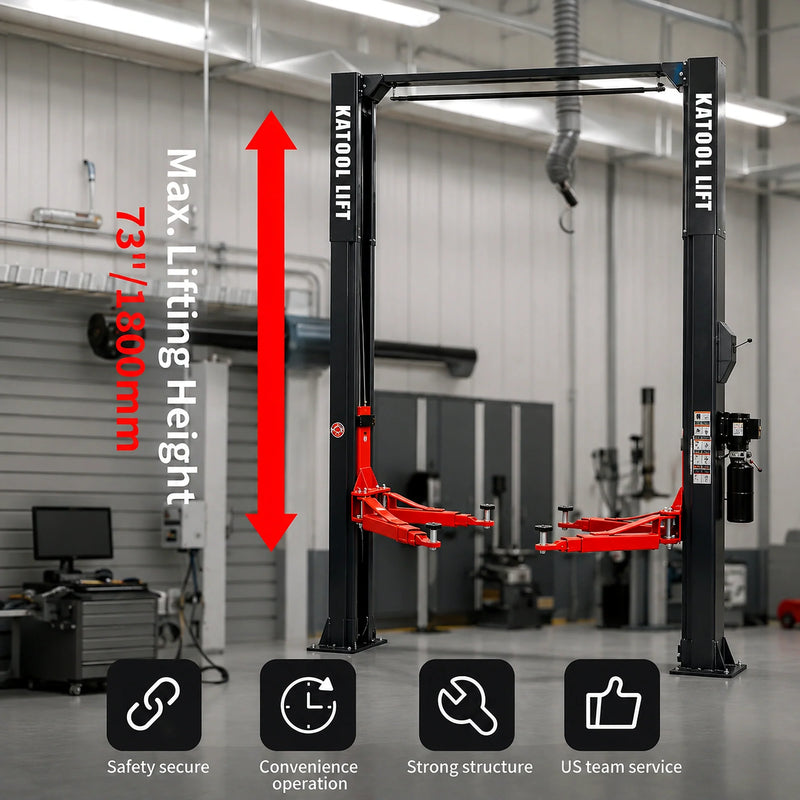 Katool KT-M140XD - 2-Post Car Lift (14,000 lb, Clearfloor)