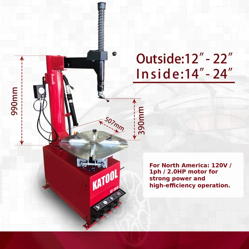 Katool KT-T810 - Tire Changer (Swing-Arm, Bead Blaster)