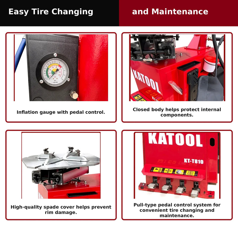 Katool KT-T810 - Tire Changer (Swing-Arm, Bead Blaster)