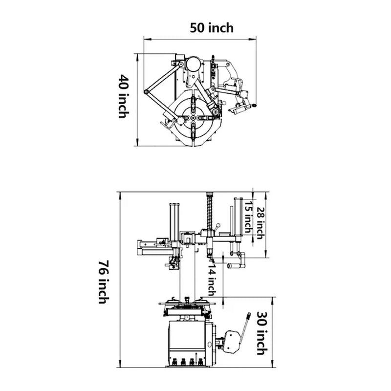 Katool KT-T830 - Rim Clamp Tire Changer (Assist Arm)