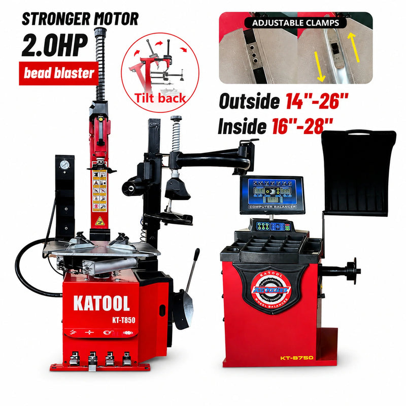 Katool KT-T850 + KT-B750 - Tire Changer and Balancer Combo