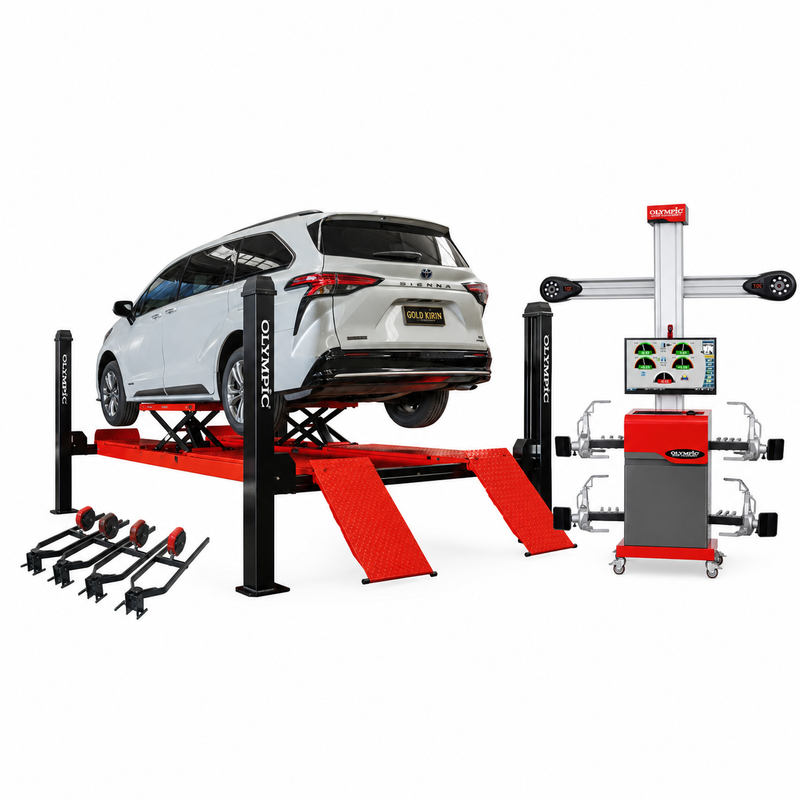 Olympic Essential Alignment Package – 10,000 lb 4-Post Alignment Lift with AS800 True 3D Touchless Alignment System